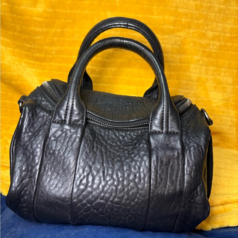 Alexander Wang Rockie Black Textured Leather Satchel